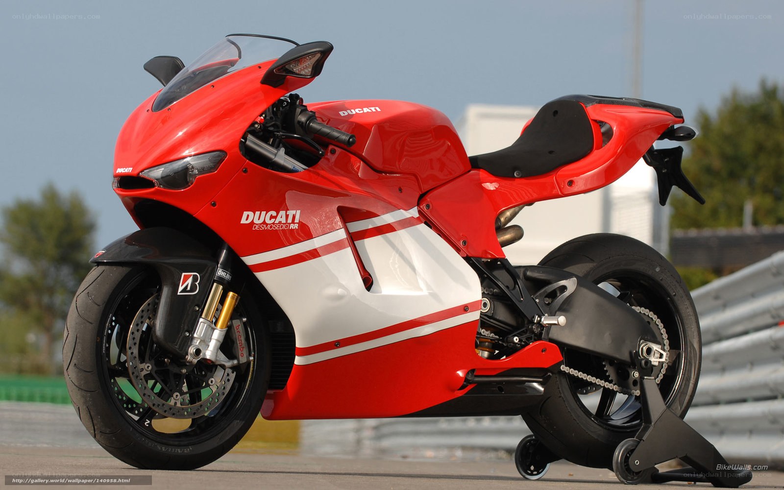 Red Ducati Desmosedici RR motorcycle