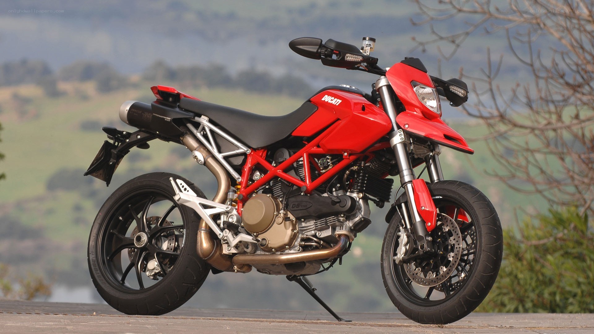 Red Ducati Hypermotard motorcycle