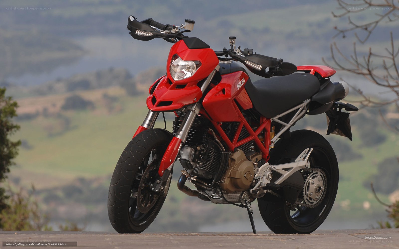Red Ducati Hypermotard motorcycle