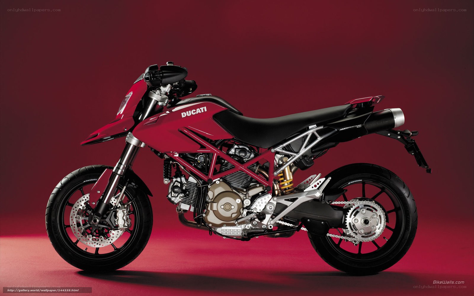 Red Ducati Hypermotard motorcycle