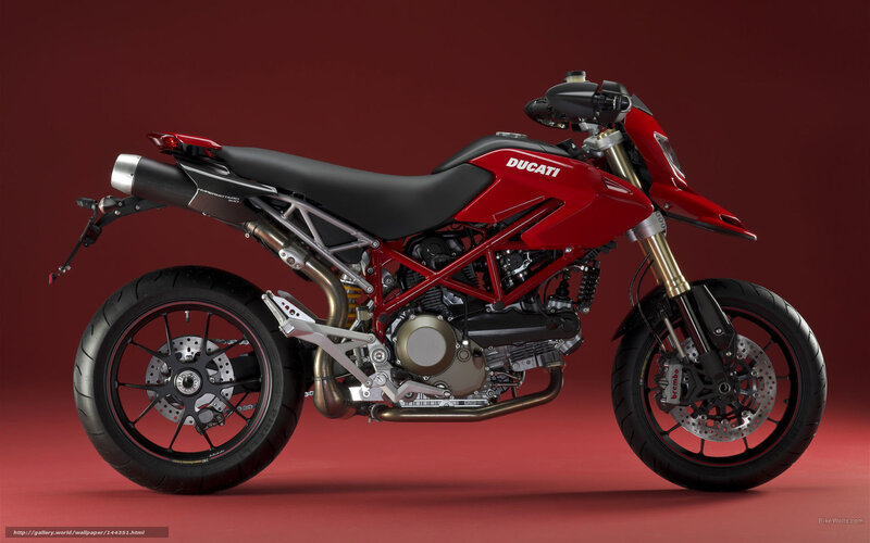 Red Ducati Hypermotard motorcycle