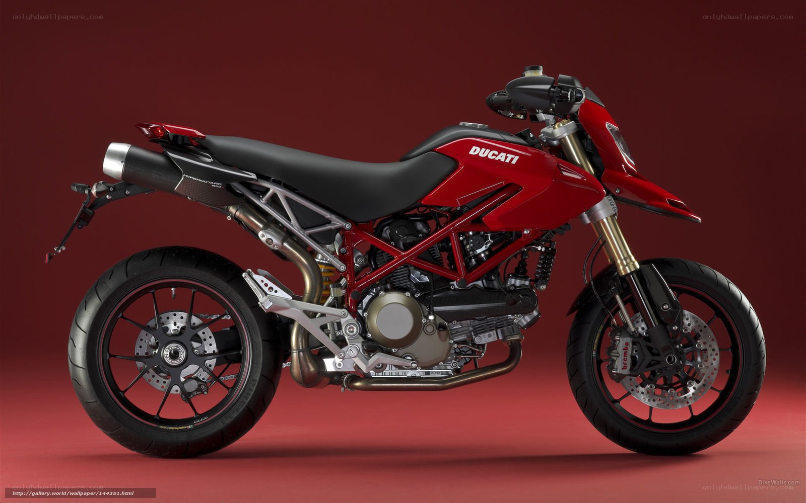 Red Ducati Hypermotard motorcycle