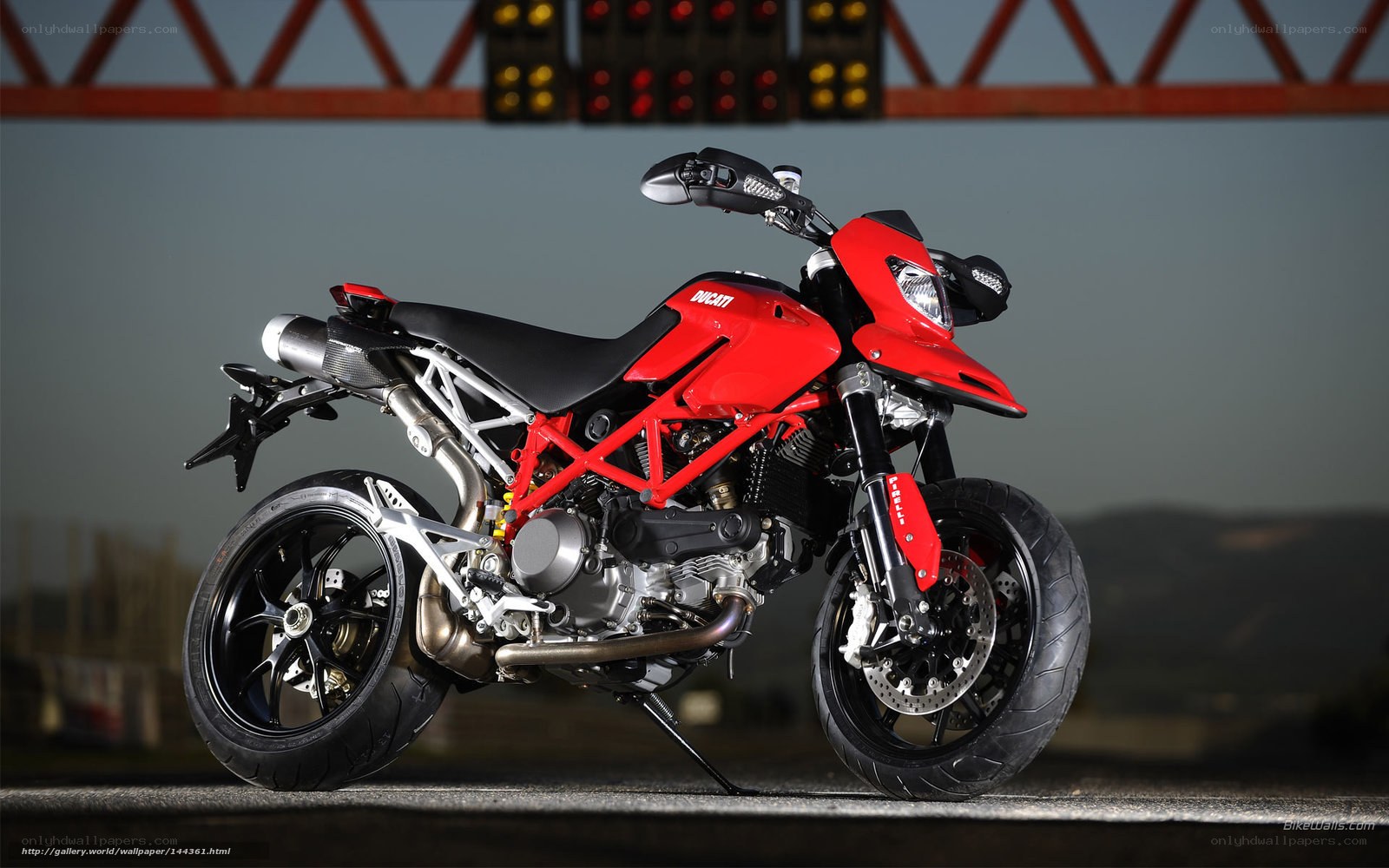 Red Ducati Hypermotard motorcycle