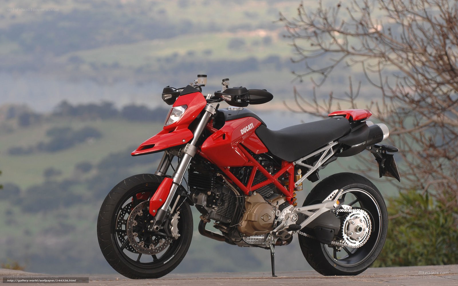 Red Ducati Hypermotard motorcycle