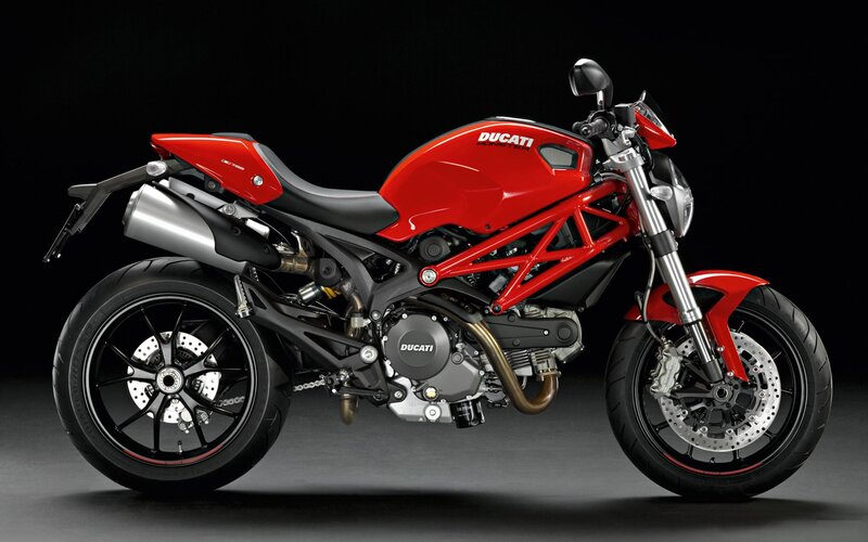 Red Ducati Monster motorcycle