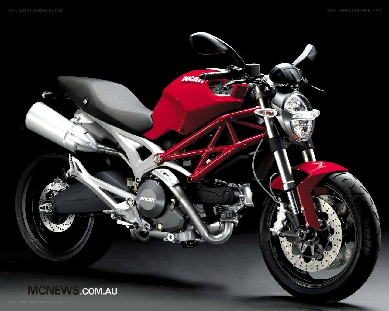 Red Ducati Monster motorcycle