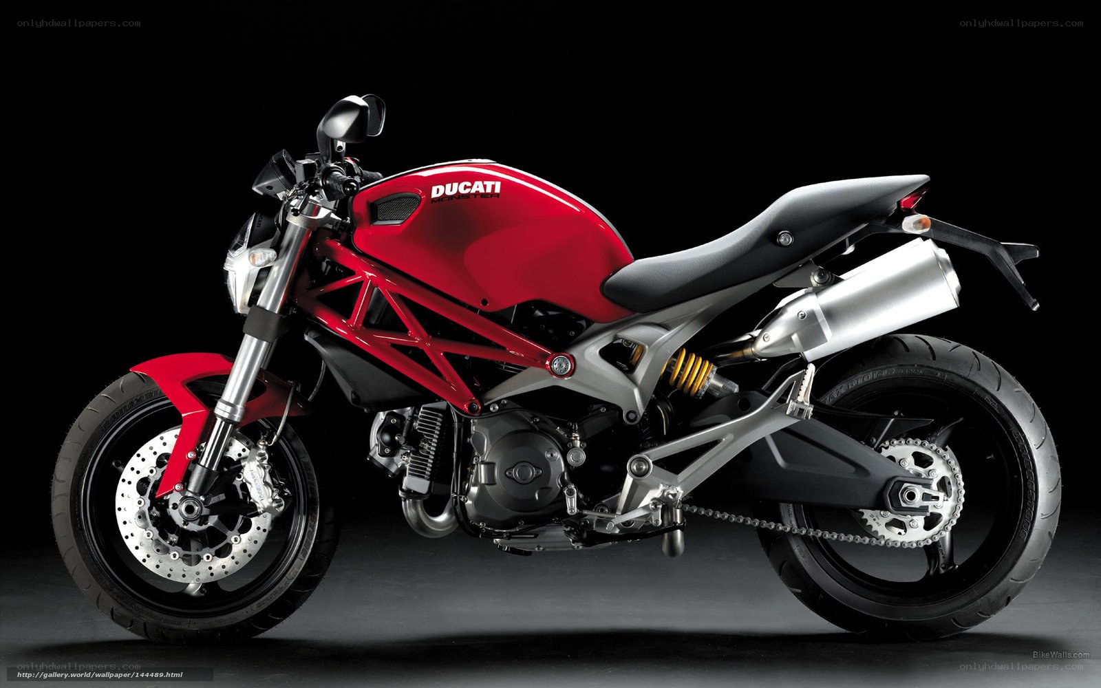 Red Ducati Monster motorcycle