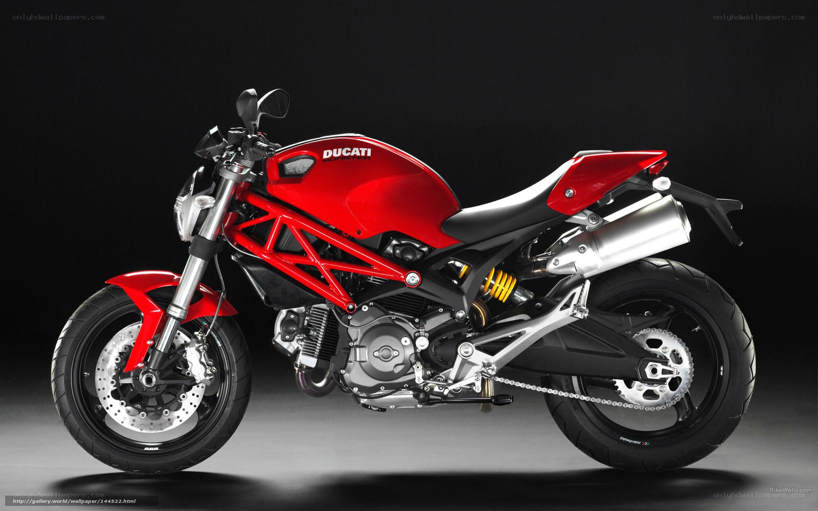 Red Ducati Monster motorcycle