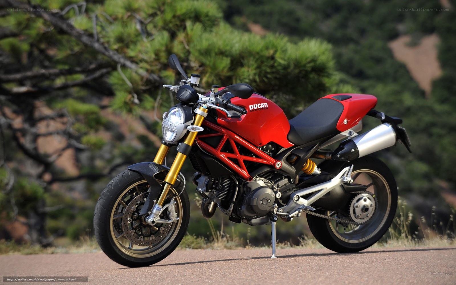 Red Ducati Monster motorcycle
