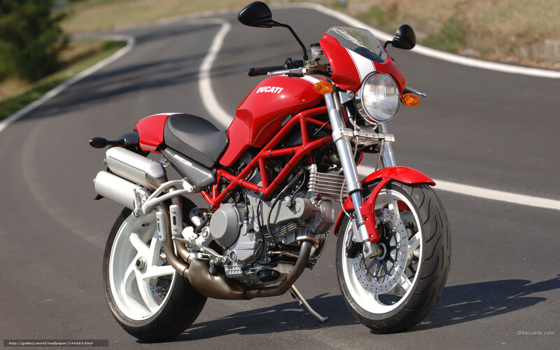 Red Ducati Motorcycle — Calm, Afternoon, Photograph, Road