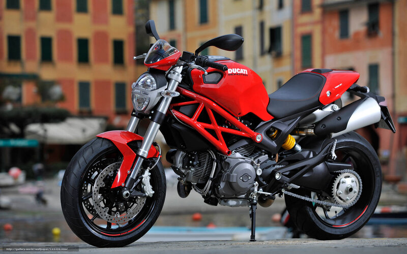 Red Ducati Motorcycle — Calm, Afternoon, Photograph