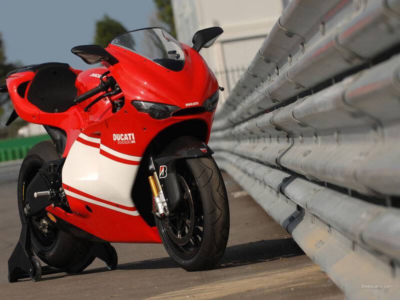 Red Ducati Motorcycle — Calm, Afternoon