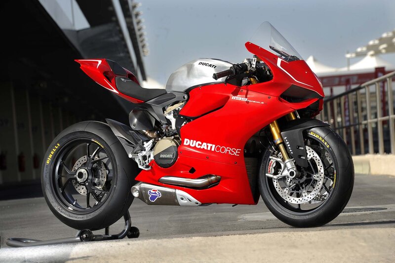Red Ducati Motorcycle — Dramatic, Afternoon, Photograph