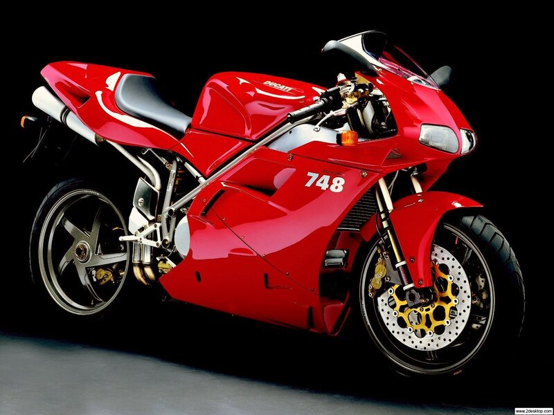 Red Ducati Motorcycle — Dramatic, Headlight