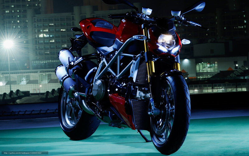 Red Ducati Motorcycle — Dramatic, Night, Photograph, City Buildings