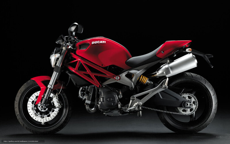 Red Ducati Motorcycle — Dramatic, Photograph, Black Background, Silver Exhaust