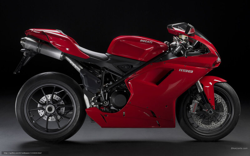 Red Ducati Motorcycle — Dramatic, Photograph, Exhaust Pipe, Disc Brakes, Side Panel