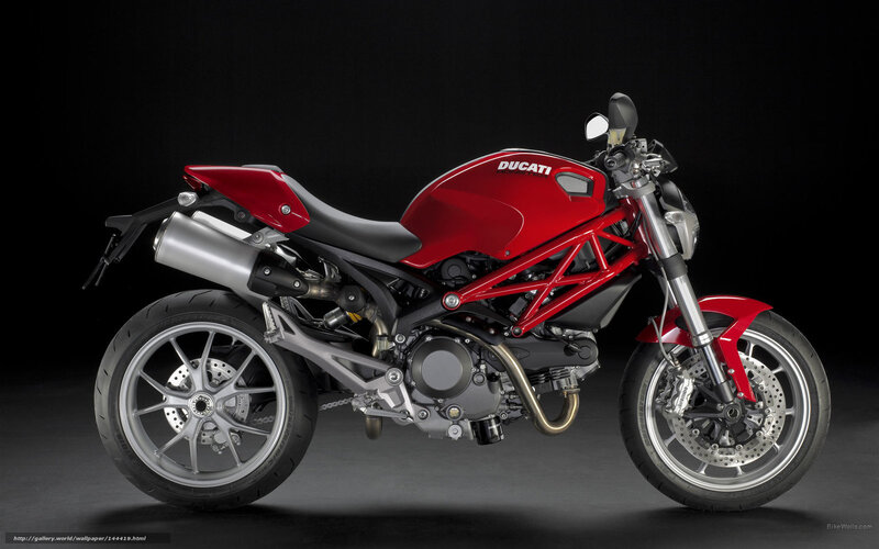 Red Ducati Motorcycle — Dramatic, Photograph, Exhaust Pipe, Front Wheel