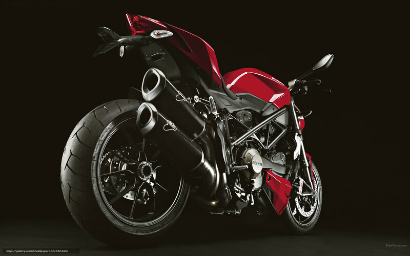 Red Ducati Motorcycle — Dramatic, Photograph, Exhaust Pipe, Rear Wheel, Tail Light
