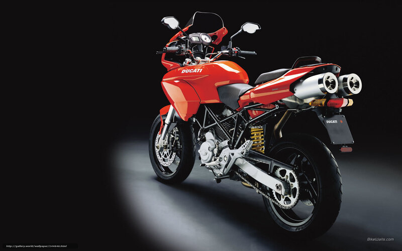 Red Ducati Motorcycle — Dramatic, Photograph, Exhaust Pipes, Rear Wheel, Seat