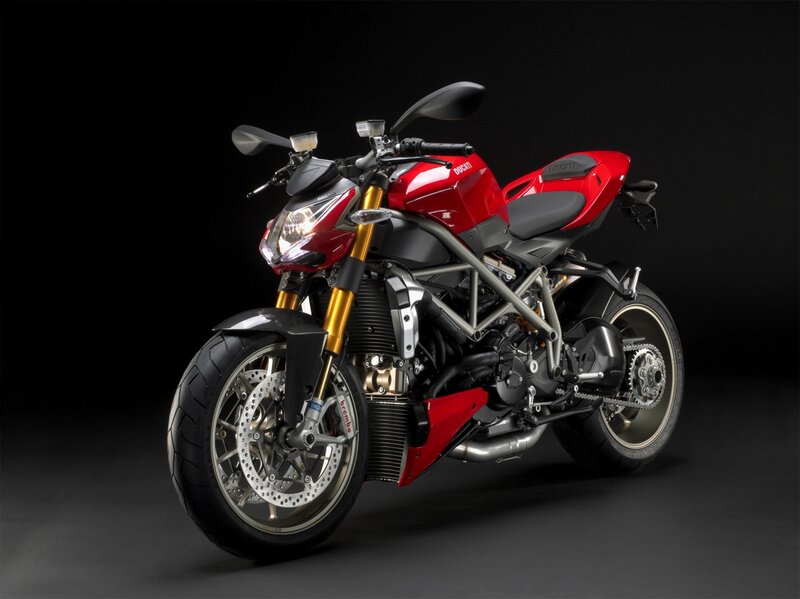 Red Ducati Motorcycle — Dramatic, Photograph, Headlight, Gold Forks