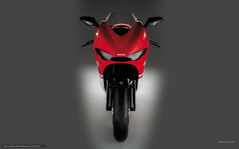 Red Ducati Motorcycle — Dramatic, Photograph, Headlight, Windshield, Handlebars