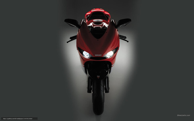Red Ducati Motorcycle — Dramatic, Photograph, Headlights