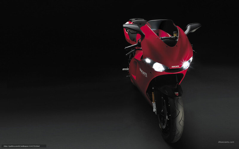 Red Ducati Motorcycle — Dramatic, Photograph, Headlights, Windshield