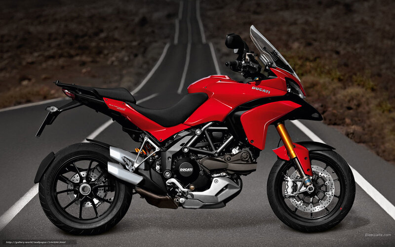 Red Ducati Motorcycle — Dramatic, Photograph, Road