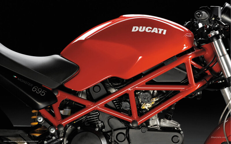 Red Ducati Motorcycle — Dramatic, Photograph, Seat, Engine, Frame