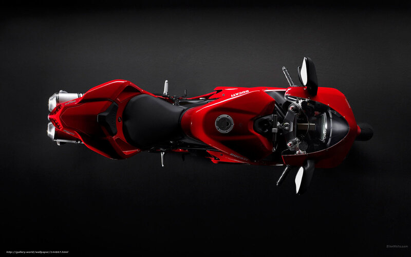 Red Ducati Motorcycle — Dramatic, Photograph, Seat, Exhaust, Handlebars