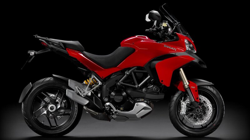 Red Ducati Motorcycle — Dramatic, Photograph, Seat, Exhaust, Windshield, Black