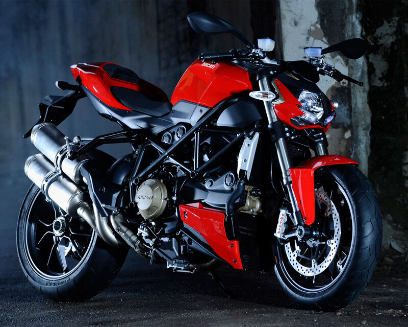 Red Ducati Motorcycle — Dramatic, Photograph