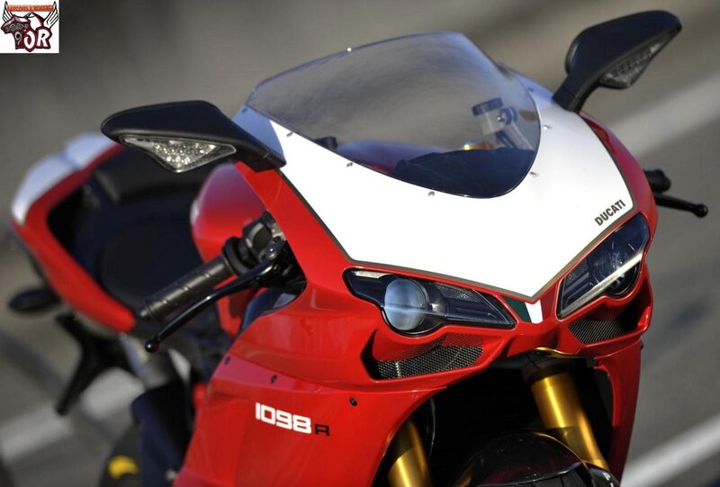 Red Ducati Motorcycle — Dramatic, Photograph, Windshield, Headlight