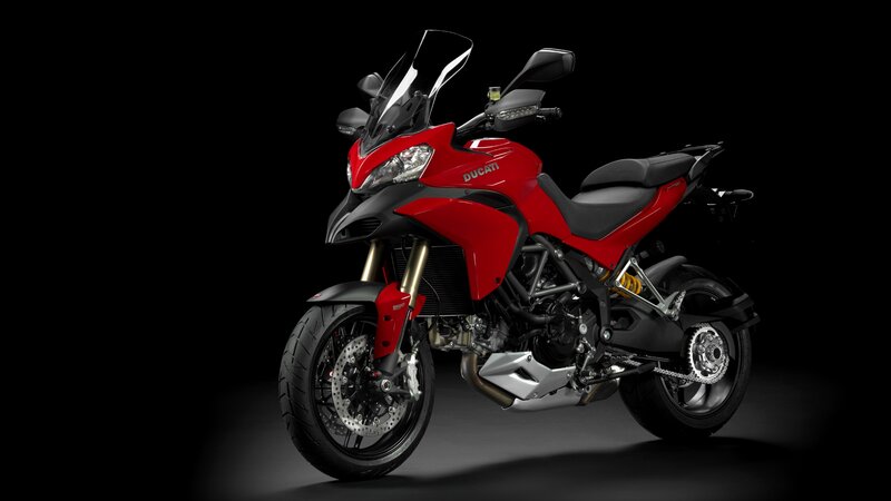 Red Ducati Motorcycle — Dramatic, Photograph, Windshield, Seat, Exhaust