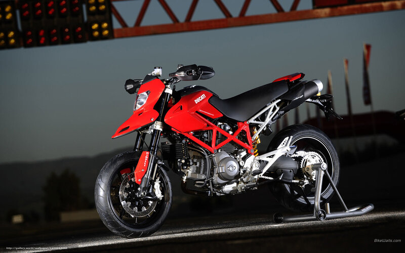 Red Ducati Motorcycle — Dramatic, Sunset, Photograph, Stand