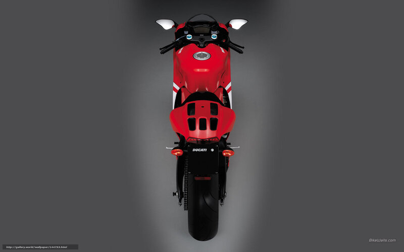 Red Ducati motorcycle from above