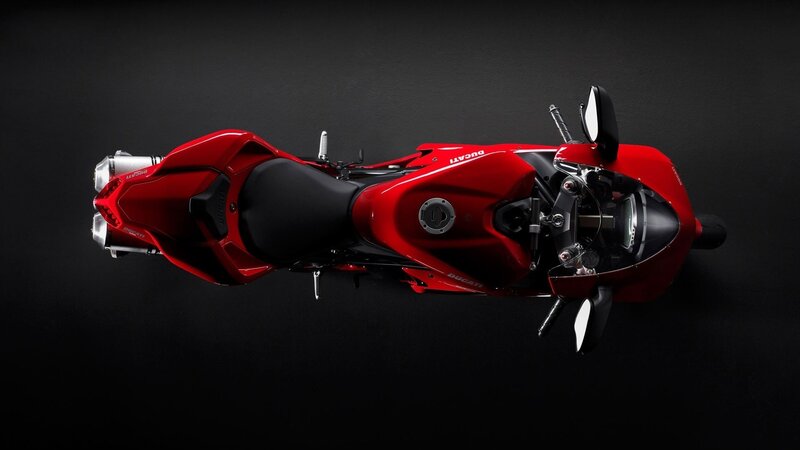 Red Ducati Motorcycle — Handlebars