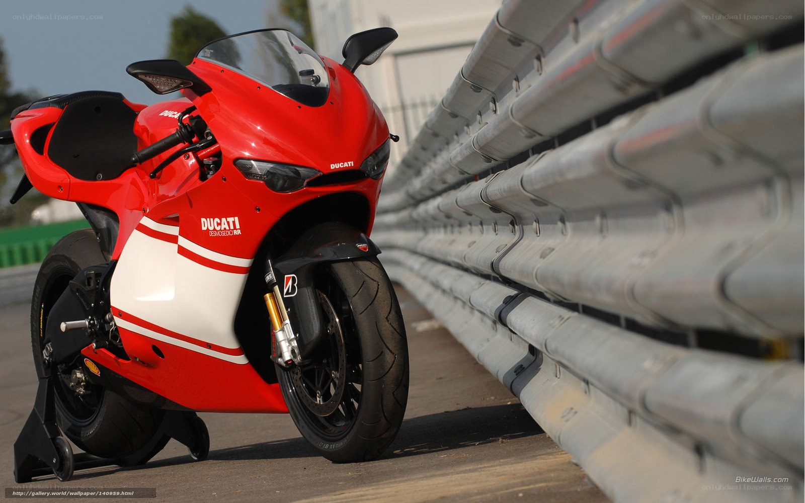 Red Ducati motorcycle on track
