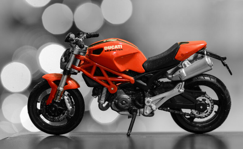 Red Ducati Motorcycle — Orange