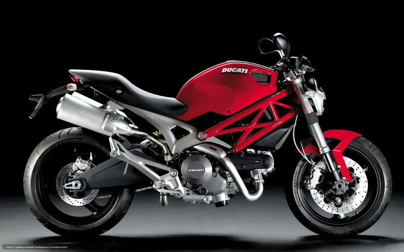Red Ducati motorcycle side view