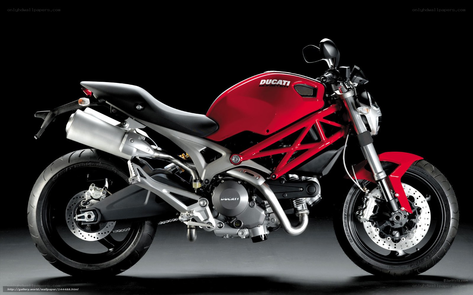 Red Ducati motorcycle side view