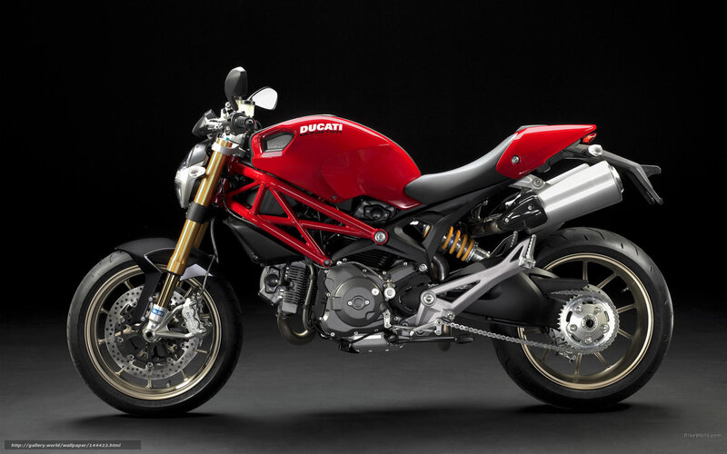 Red Ducati motorcycle side view