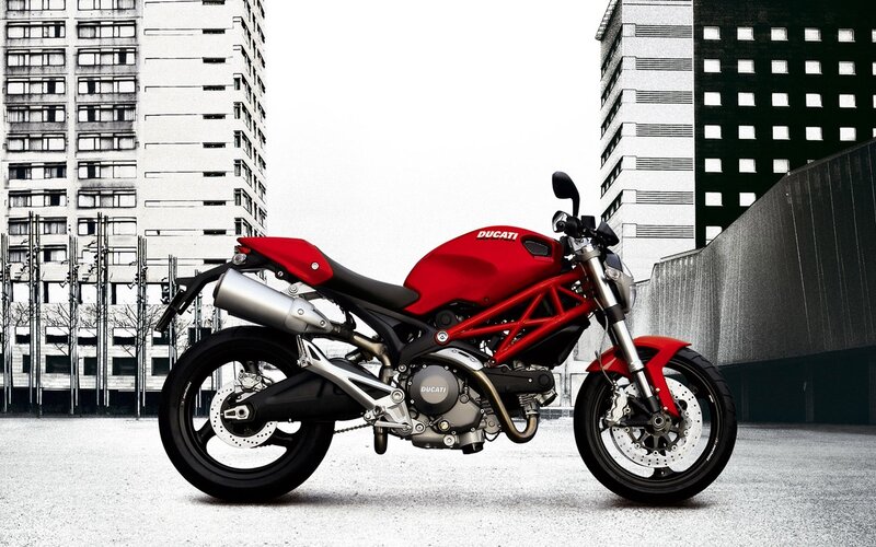 Red Ducati Motorcycle — Urban