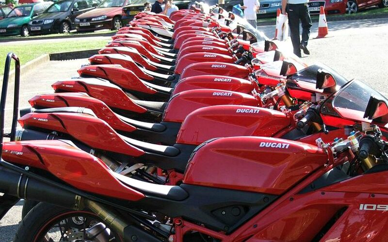 Red Ducati Motorcycles