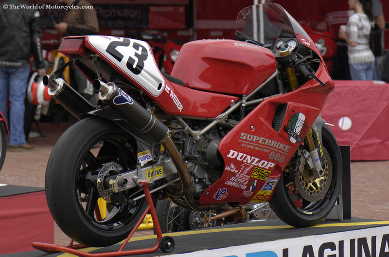 Red Ducati race motorcycle