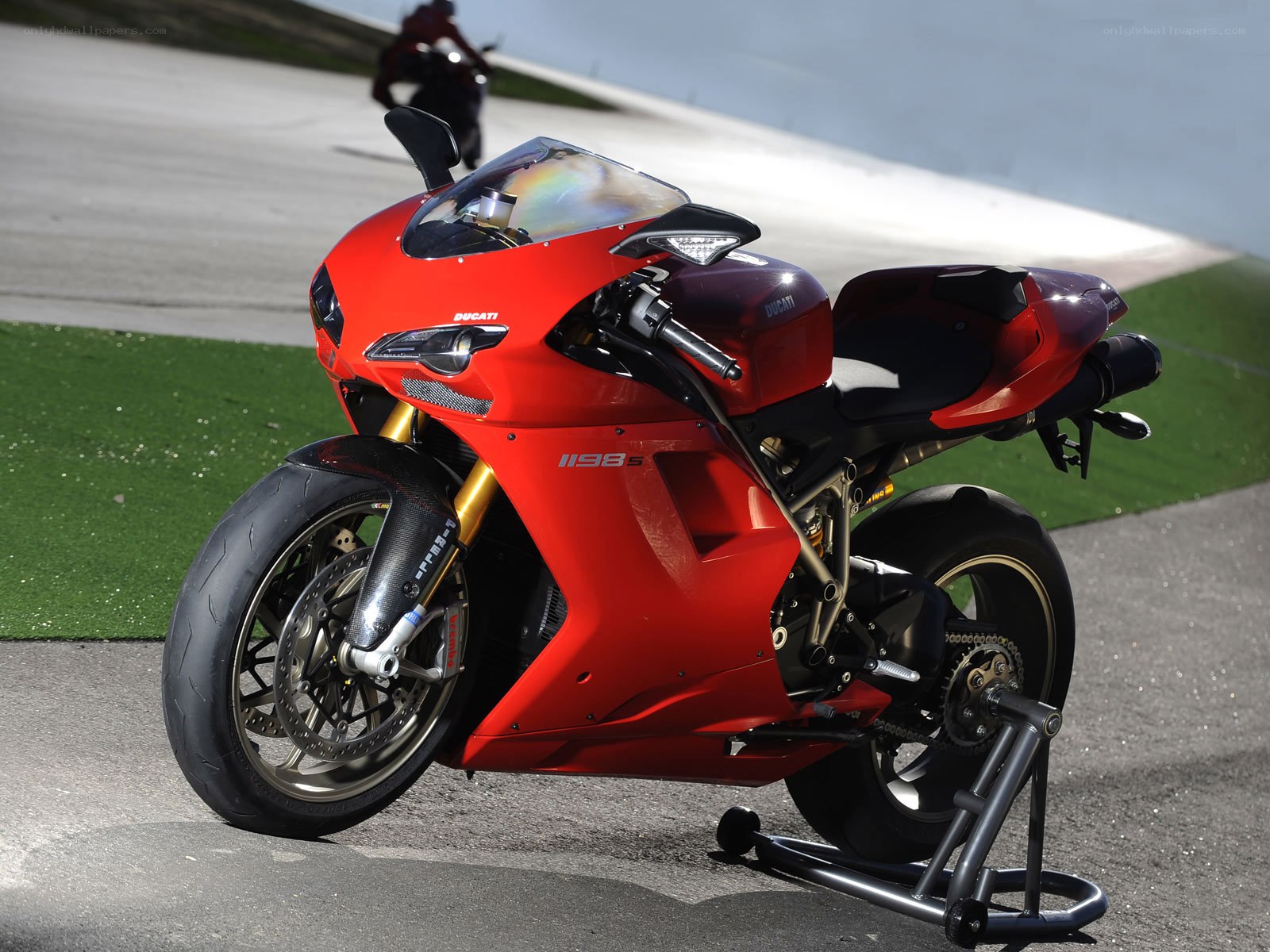 Red Ducati sport motorcycle