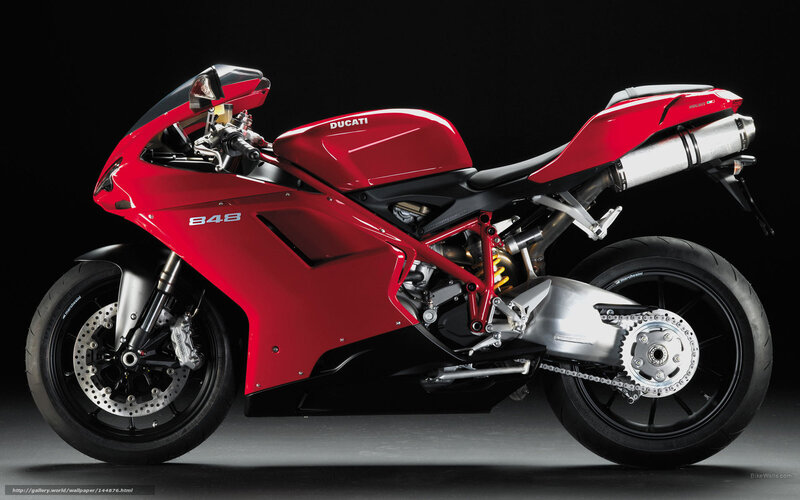 Red Ducati Sportbike — Dramatic, Photograph, Motorcycle