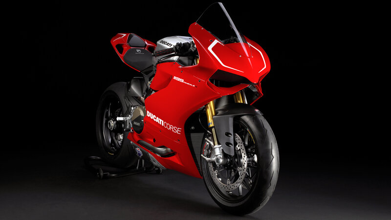 Red Ducati Sportbike — Dramatic, Photograph