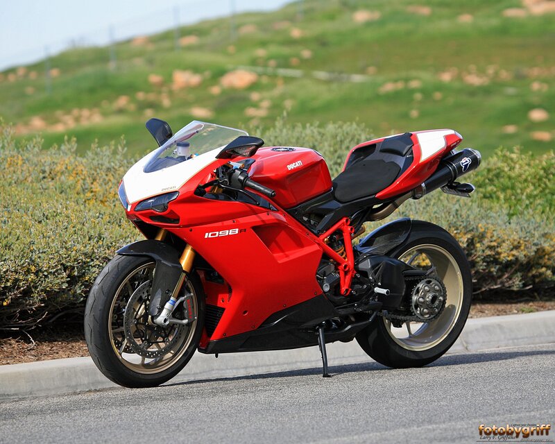 Red Ducati sportbike on road